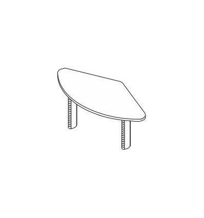 Allungo laterale per scrivania sagomata con gamba in metallo ovale