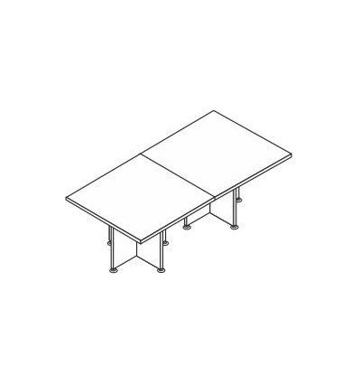 Tavolo riunione rettangolare con gamba in legno