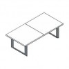 Tavolo riunione rettangolare con basamento in metallo